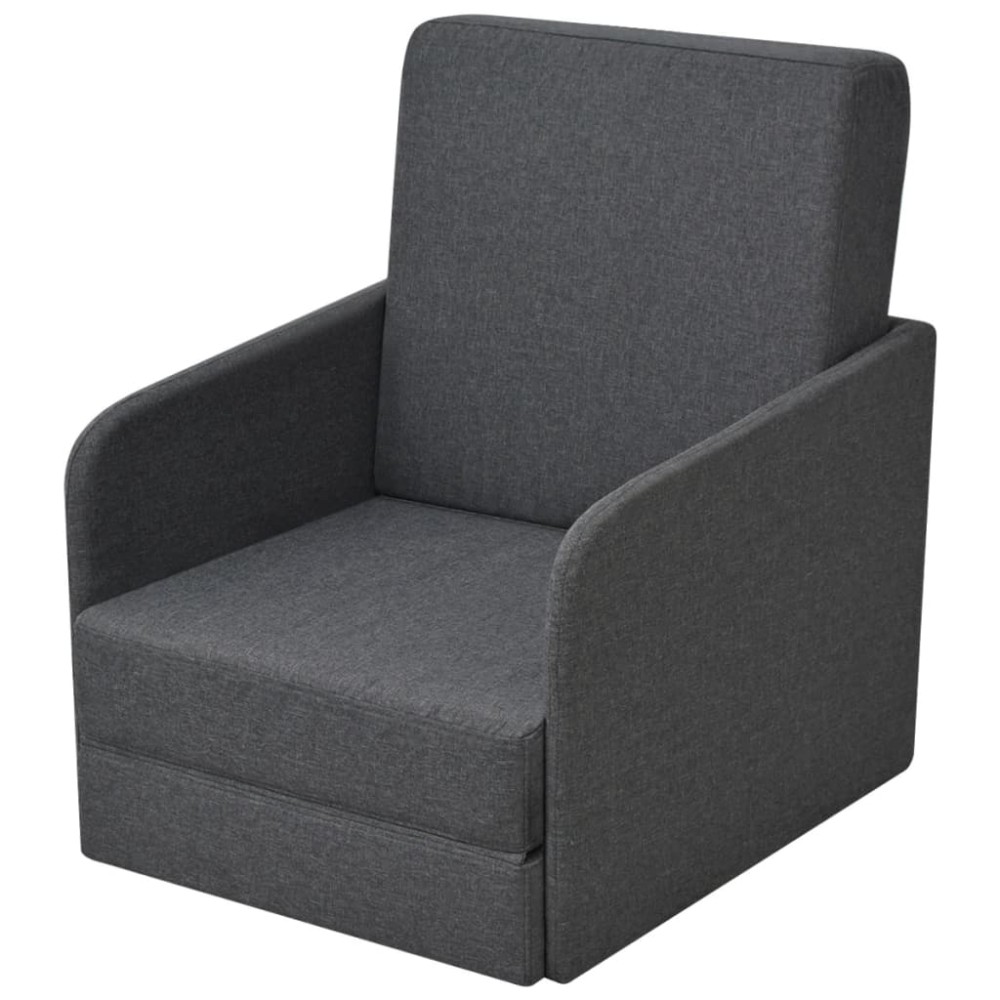 vidaXL Fotoliu pat extensibil, gri închis, material textil