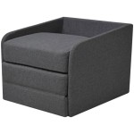 vidaXL Fotoliu pat extensibil, gri închis, material textil