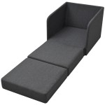 vidaXL Fotoliu pat extensibil, gri închis, material textil