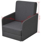 vidaXL Fotoliu pat extensibil, gri închis, material textil