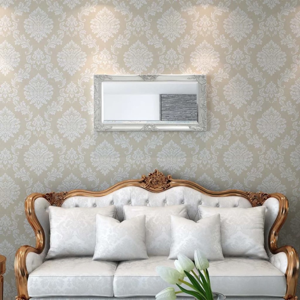 vidaXL Oglindă verticală în stil baroc, 100 x 50 cm, argintiu