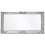vidaXL Oglindă verticală în stil baroc, 100 x 50 cm, argintiu vidaXL Oglindă verticală în stil baroc, 100 x 50 cm, argintiu