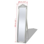 vidaXL Oglindă verticală în stil baroc 160 x 40 cm argintiu vidaXL Oglindă verticală în stil baroc 160 x 40 cm argintiu