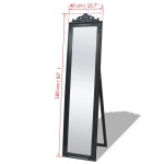 vidaXL Oglindă verticală în stil baroc 160 x 40 cm negru vidaXL Oglindă verticală în stil baroc 160 x 40 cm negru