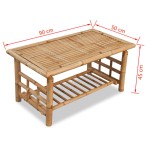 vidaXL Măsuță de cafea din bambus, 90 x 50 x 45 cm