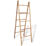 vidaXL Scară dublă pentru prosoape cu 5 trepte din bambus 50 x 160 cm vidaXL Scară dublă pentru prosoape cu 5 trepte din bambus 50 x 160 cm