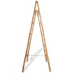 vidaXL Scară dublă pentru prosoape cu 5 trepte din bambus 50 x 160 cm vidaXL Scară dublă pentru prosoape cu 5 trepte din bambus 50 x 160 cm