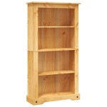 vidaXL Bibliotecă 4 rafturi pin, stil mexican Corona 80x29x150 cm vidaXL Bibliotecă 4 rafturi pin, stil mexican Corona 80x29x150 cm