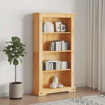 vidaXL Bibliotecă 4 rafturi pin, stil mexican Corona 80x29x150 cm vidaXL Bibliotecă 4 rafturi pin, stil mexican Corona 80x29x150 cm