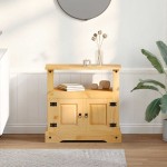 vidaXL Comodă TV gama Corona, gri, 80 x 43 x 78 cm, pin mexican