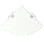 Raft de colț cu suporți de crom din sticlă transparentă 35 x 35 cm Raft de colț cu suporți de crom din sticlă transparentă 35 x 35 cm