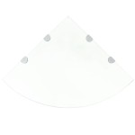 vidaXL Raft de colț sticlă transparentă cu suporți de crom, 45 x 45 cm vidaXL Raft de colț sticlă transparentă cu suporți de crom, 45 x 45 cm