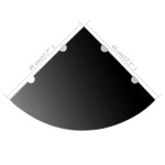vidaXL Raft de colț cu suporți de crom, sticlă, 45 x 45 cm, negru vidaXL Raft de colț cu suporți de crom, sticlă, 45 x 45 cm, negru