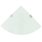 vidaXL Raft de colț cu suporți din crom, sticlă, 25 x 25 cm vidaXL Raft de colț cu suporți din crom, sticlă, 25 x 25 cm