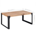vidaXL Măsuță de cafea din lemn masiv de acacia, 100 x 60 x 45 cm
