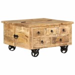 vidaXL Masă de cafea din lemn de mango nefinisat, 70 x 70 x 40 cm vidaXL Masă de cafea din lemn de mango nefinisat, 70 x 70 x 40 cm