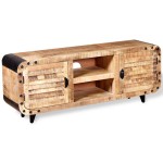 vidaXL Comodă TV din lemn de mango aspru, 120 x 30 x 50 cm