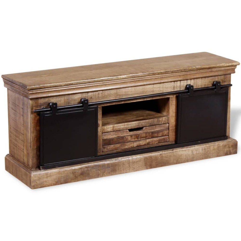 vidaXL Comodă TV cu 2 uși glisante lemn de mango masiv 110x30x45 cm
