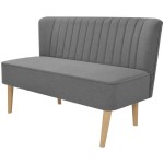 vidaXL Canapea din material textil 117 x 55,5 x 77 cm, gri deschis vidaXL Canapea din material textil 117 x 55,5 x 77 cm, gri deschis