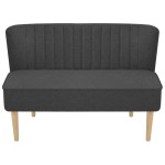vidaXL Canapea din material textil, 117 x 55,5 x 77 cm, gri închis vidaXL Canapea din material textil, 117 x 55,5 x 77 cm, gri închis