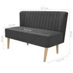 vidaXL Canapea din material textil, 117 x 55,5 x 77 cm, gri închis vidaXL Canapea din material textil, 117 x 55,5 x 77 cm, gri închis