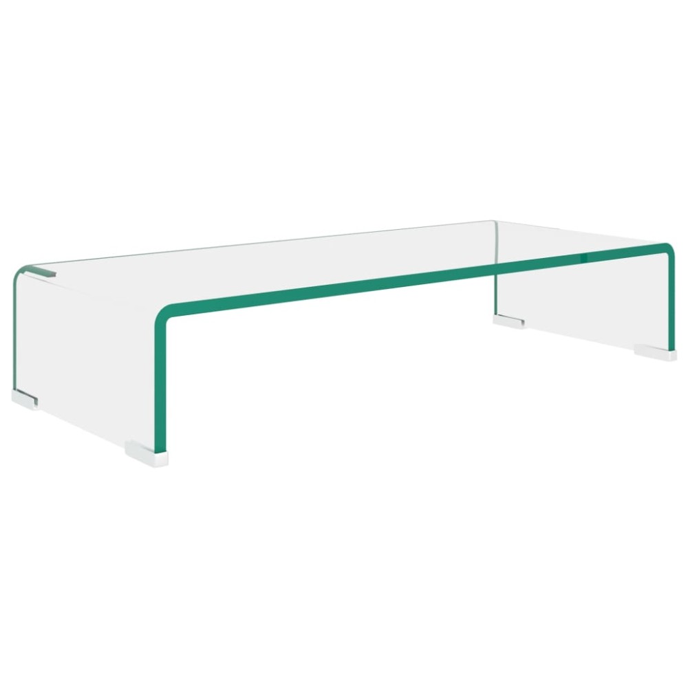 vidaXL Suport TV/monitor din sticlă transparentă, 60 x 25 x 11 cm