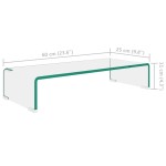 vidaXL Suport TV/monitor din sticlă transparentă, 60 x 25 x 11 cm