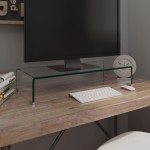 vidaXL Stand TV/Suport monitor, sticlă transparentă 70x30x13 cm