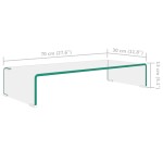 vidaXL Stand TV/Suport monitor, sticlă transparentă 70x30x13 cm