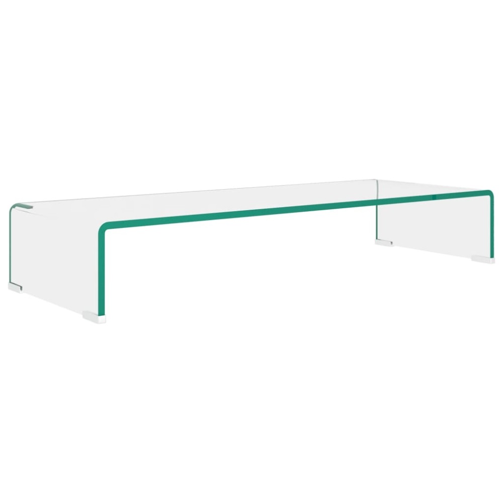 vidaXL Stand TV/Suport monitor, sticlă transparentă, 80x30x13 cm