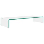vidaXL Stand TV/Suport monitor, sticlă transparentă, 80x30x13 cm