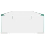 vidaXL Stand TV/Suport monitor, sticlă transparentă, 80x30x13 cm