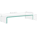 vidaXL Stand TV/Suport monitor, sticlă transparentă, 80x30x13 cm