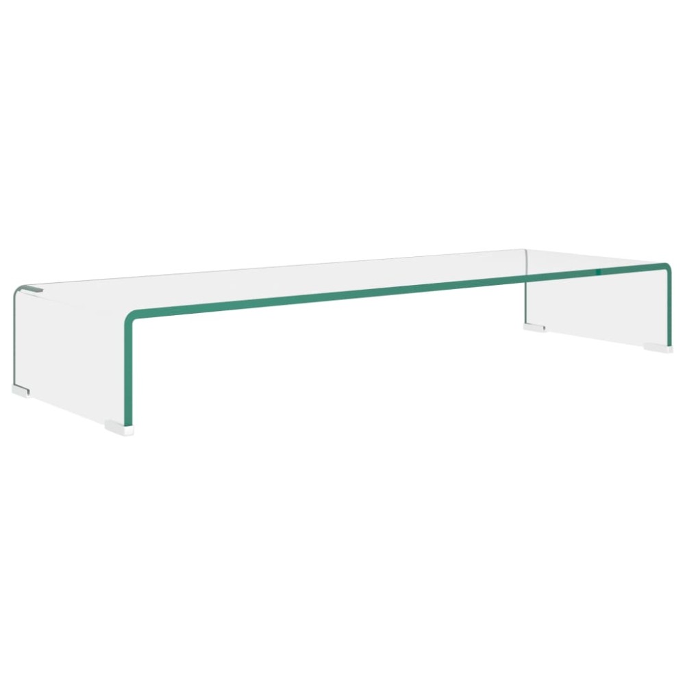 vidaXL Stand TV/Suport monitor sticlă transparentă 90x30x13 cm
