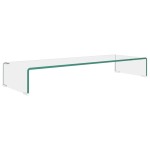 vidaXL Stand TV/Suport monitor sticlă transparentă 90x30x13 cm