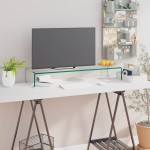 vidaXL Stand TV/Suport monitor sticlă transparentă 90x30x13 cm