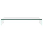 vidaXL Stand TV/Suport monitor sticlă transparentă 90x30x13 cm