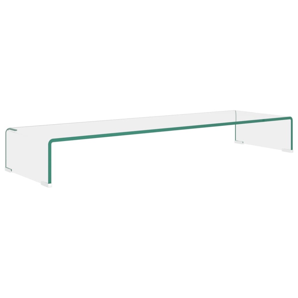 vidaXL Stand TV/Suport monitor, sticlă transparentă, 100x30x13 cm