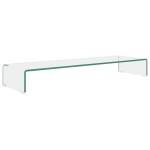 vidaXL Stand TV/Suport monitor, sticlă transparentă, 100x30x13 cm