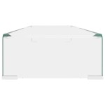 vidaXL Stand TV/Suport monitor, sticlă transparentă, 100x30x13 cm