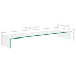 vidaXL Stand TV/Suport monitor sticlă transparentă 120x30x13 cm vidaXL Stand TV/Suport monitor sticlă transparentă 120x30x13 cm