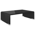 vidaXL Stativ TV/Suport monitor, sticlă, 40 x 25 x 11 cm, negru vidaXL Stativ TV/Suport monitor, sticlă, 40 x 25 x 11 cm, negru