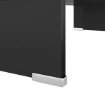 vidaXL Stand TV/suport monitor din sticlă, negru, 60x25x11 cm