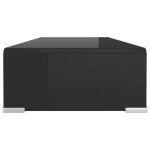 vidaXL Stand TV/Suport monitor, sticlă, 70x30x13 cm, negru