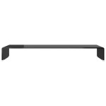 vidaXL Stand TV/Suport monitor din sticlă, 100x30x13 cm, negru