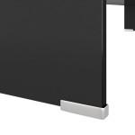 vidaXL Stand TV/Suport monitor din sticlă, 100x30x13 cm, negru