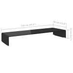 vidaXL Stand TV/Suport monitor, sticlă, 110x30x13 cm, negru
