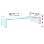 vidaXL Stativ TV/Suport monitor, sticlă, verde, 60 x 25 x 11 cm