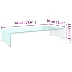 vidaXL Stativ TV/Suport monitor, sticlă, verde, 70 x 30 x 13 cm