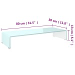 vidaXL Stativ TV/Suport monitor, sticlă, verde, 80 x 30 x 13 cm
